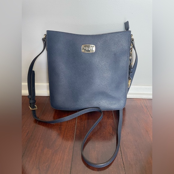 Authentic Michael Kors MK Jet Set Travel Purse Handbag Crossbody Bag - Navy blue - Picture 2 of 11